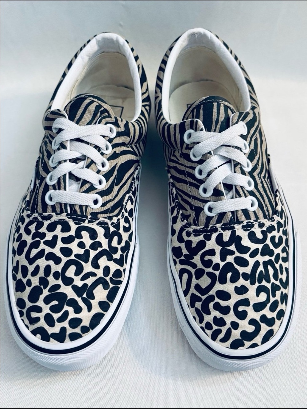 Vans Women's Black and White Animal Print Sneakers - Picture 4 of 10